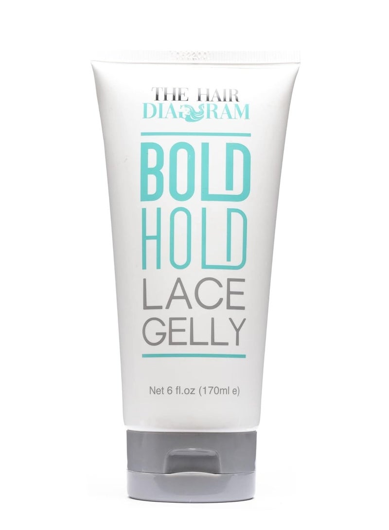 The Hair Diagram - Bold Hold Lace Gelly - Glueless - Temporary Daily Hold For Lace Front Wigs and Hair Systems - Styling Agent For Baby Hairs - Non Toxic - Alcohol Free - Water Based Formula - 6oz
