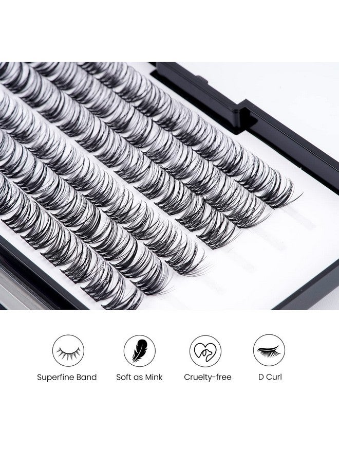 Lash Clusters D Curl Individual Lashes 72Pcs Diy Lash Extensions Superfine Band 10Mm Soft & Natural Cluster Eyelashes Diy Eyelash Extension At Home