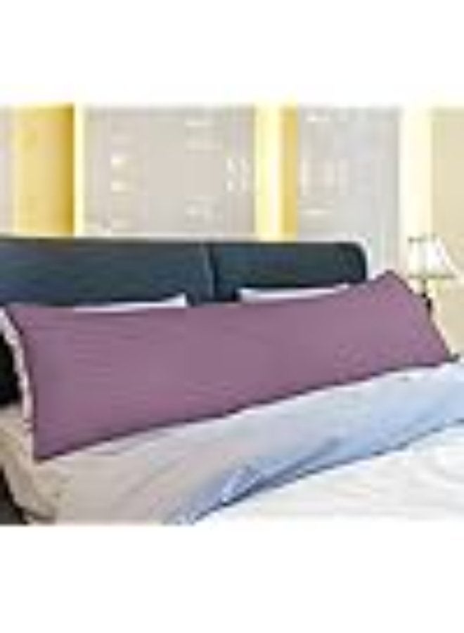 PAUL SODA Full Body 1cm Stripe Long Pillow, Luxury & Soft Down Alternative Pillow for Adults, Ideal for Side Sleepers, 100% Polyester 85GSM Microfiber, 45x120 cm, Purple