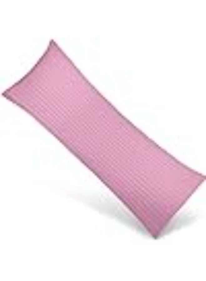 PAUL SODA Full Body 1cm Stripe Long Pillow, Luxury & Soft Down Alternative Pillow for Adults, Ideal for Side Sleepers, 100% Polyester 85GSM Microfiber, 45x120 cm, Pink and Baby Pink