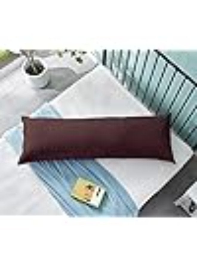 PAUL SODA EMPORIA Long Body Pillow Hollow Fiber Comfort, Breathable & Ultra Soft, 45 x 120cm, Chocolate