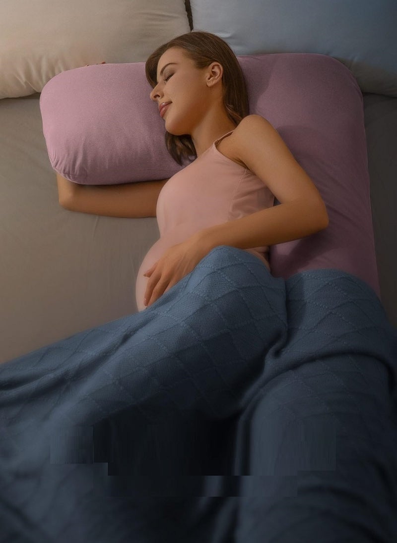 Luxury Body Pregnancy 7 Pillow Back Pain Support With Soft Cover Velvet Pink 130 x 70cm