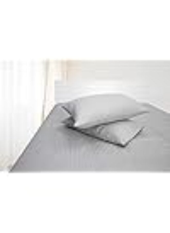 PAUL SODA Standard Pillowcase 2pc Set , 100% Cotton 250Tc Sateen 1cm Stripe, Size: 50x75cm, Silver
