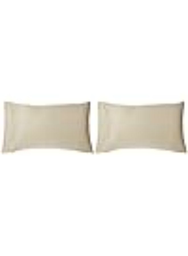 PAUL SODA EMPORIA Hotel Linen Standard Pillowcase 2Pc Set , 100% Cotton 250Tc Sateen Plain, Size: 50X75Cm , Stone