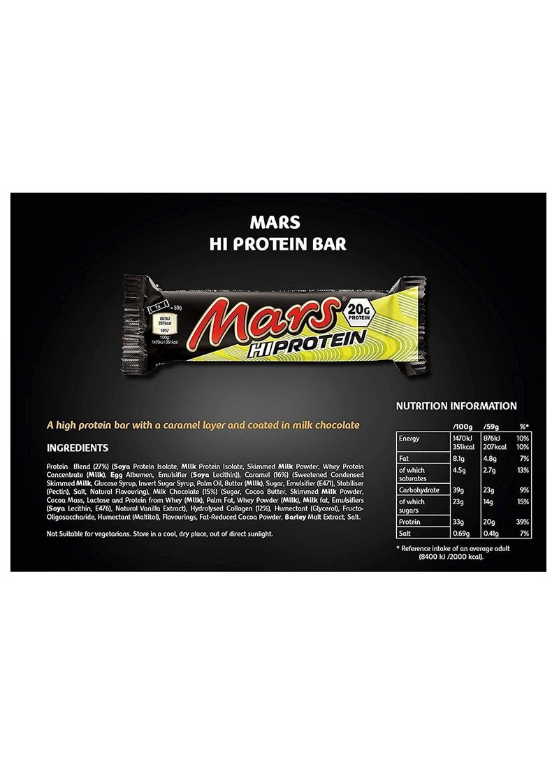 Mars Hi Protein Bar Chocolate, 59g Pack of 12