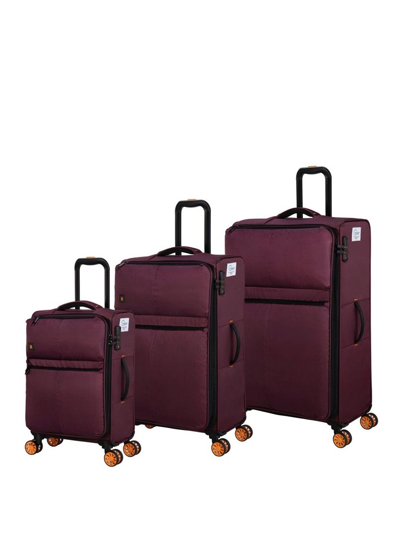 it luggage Lykke, Unisex ECO Polyester Material Soft Case Luggage, 8 x 360 degree Spinner Wheels, Expandable Trolley Bag, Telescopic Handle, TSA Type lock, 12-2644E08, Size 21 inches, Color F.Wine