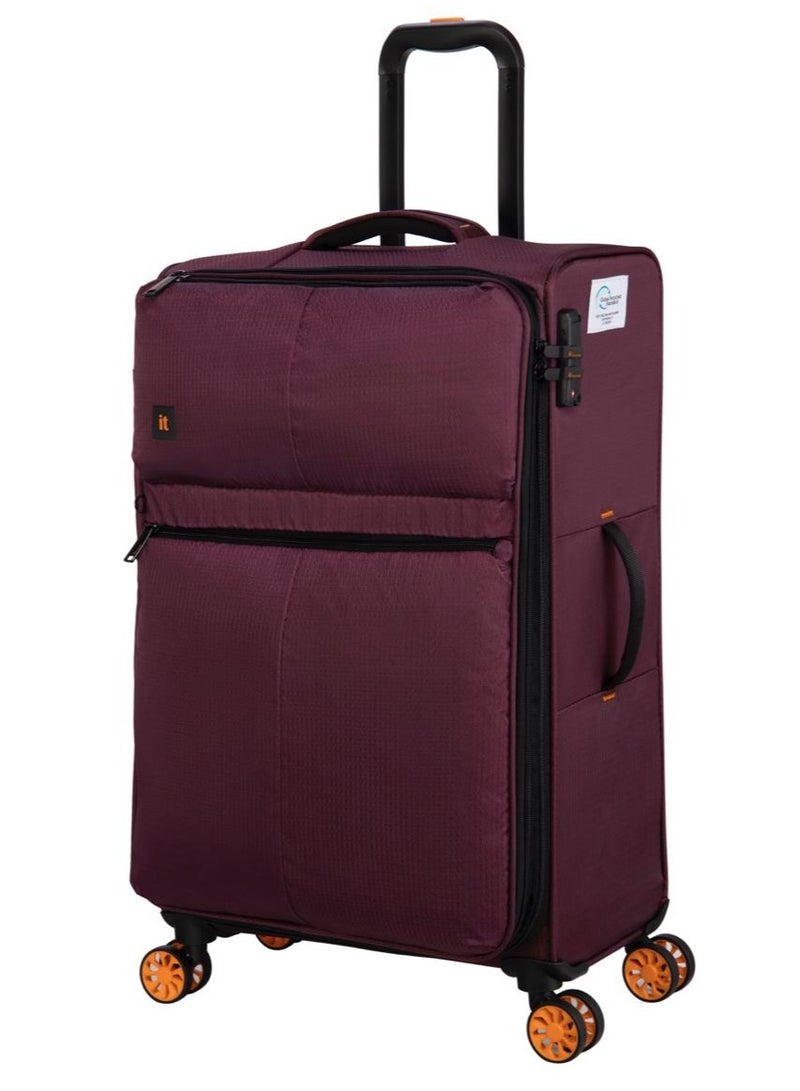 it luggage Lykke, Unisex ECO Polyester Material Soft Case Luggage, 8 x 360 degree Spinner Wheels, Expandable Trolley Bag, Telescopic Handle, TSA Type lock, 12-2644E08, Size 26 inches, Color F.Wine