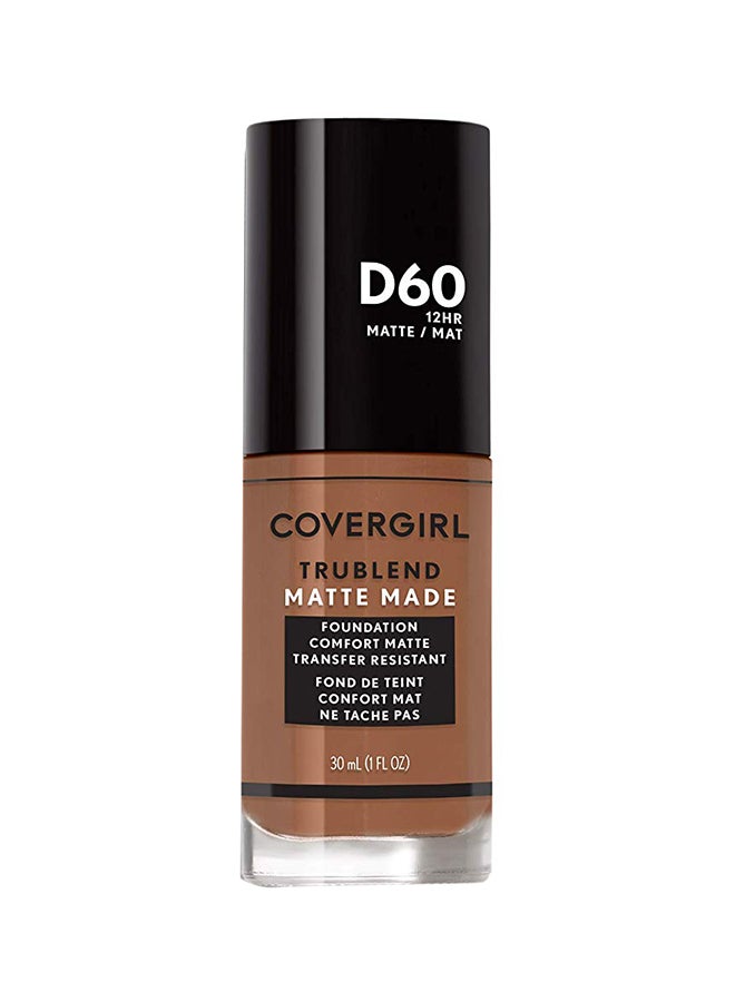 Trublend Matte Made Liquid Foundation D60 Toasted Almond