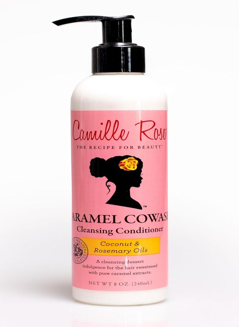 Camille Rose Caramel Cowash Cleansing Conditioner, Coconut and Rosemary Oils -8 oz 240 ml-