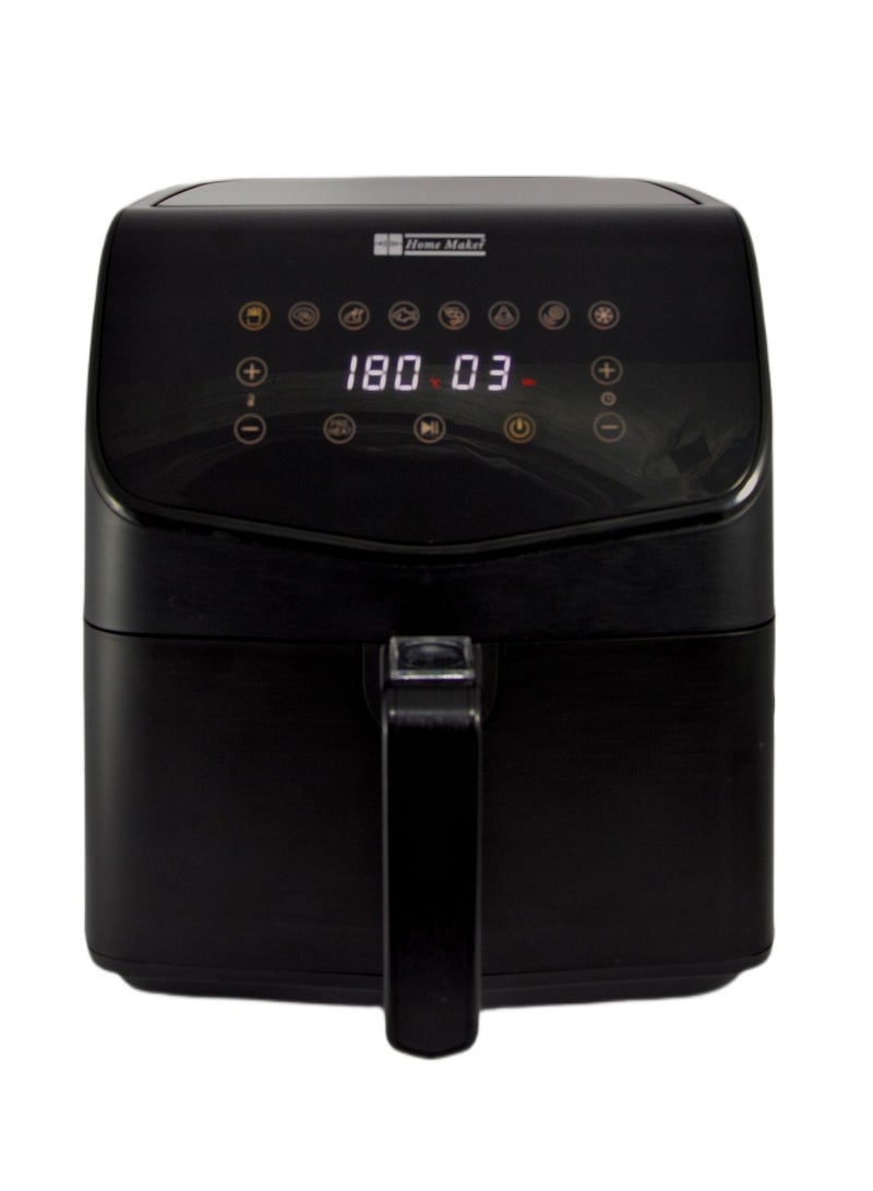 Home Maker Digital Air Fryer 7.5 Liter, 1450-1700 W, High Speed Air Circulaton System, Preset Cooking Programs, Timer & Temperature Control, Over Heat Protection, Non-stick & Removable Basket, Black