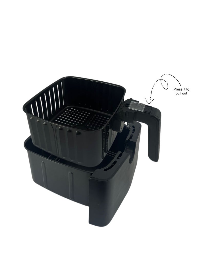 Home Maker Digital Air Fryer 7.5 Liter, 1450-1700 W, High Speed Air Circulaton System, Preset Cooking Programs, Timer & Temperature Control, Over Heat Protection, Non-stick & Removable Basket, Black