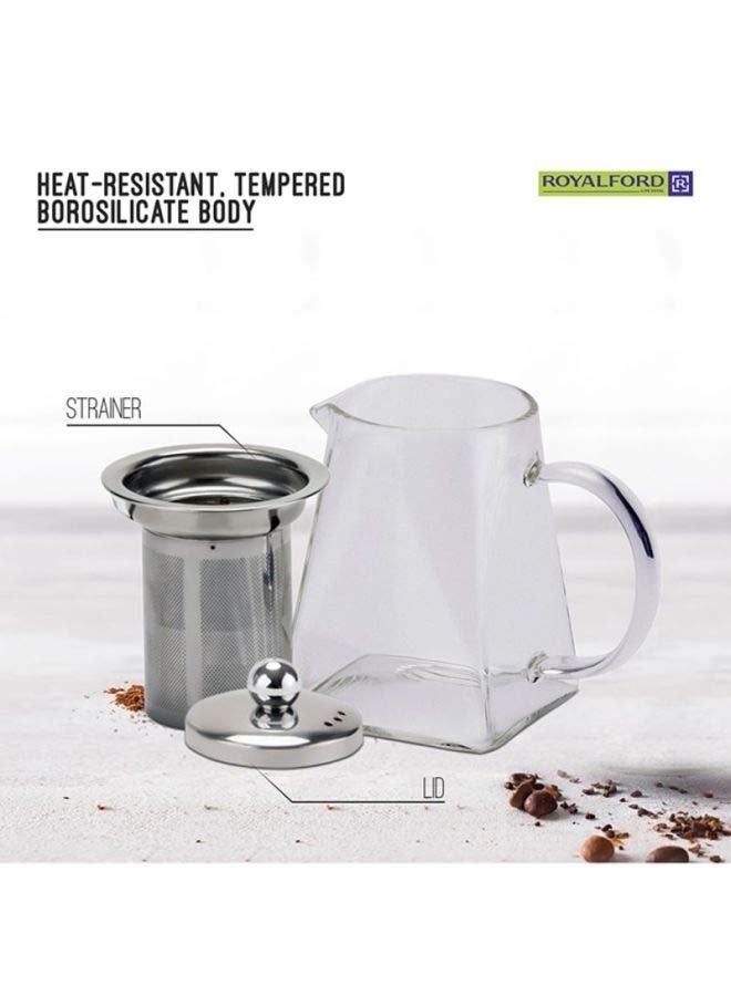 Glass Tea Pot With Stainless Steel Strain