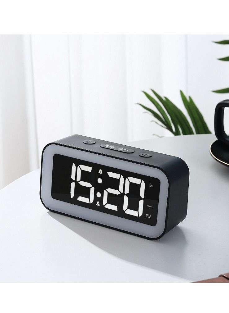 Digital Alarm Clock with Night Light Clocks Bedside Adjustable Brightness Big LED Digit Display Snooze 12 24Hr Dual Weekend Mode Sound Activation USB Charging Port for Kids Bedroom Office
