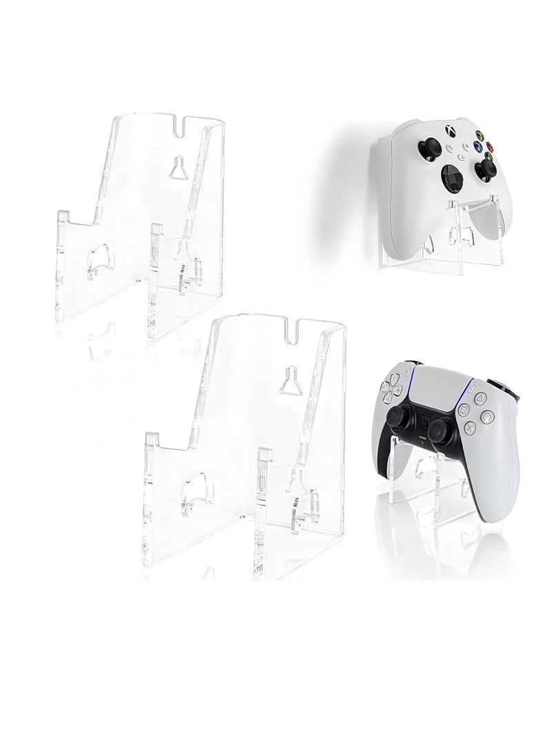 COOLBABY 2 Pack Clear Controller Holder Desktop and Wall Mount for Xbox ONE, PS4, PS5, Switch Universal Stand for Gaming Accessories