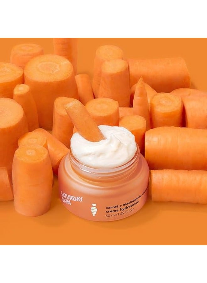 Saturday Skin Face Moisturizing Cream with Carrot, Niacinamide, Ceramides & Centella Asiatica, Peptide, Paraben-Free, Sulfates-Free, Fragrance-Free, Anti Wrinkle Facial Cream(1.61 Ounce)