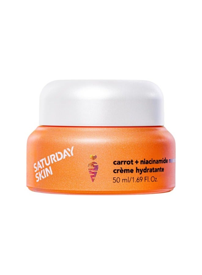 Saturday Skin Face Moisturizing Cream with Carrot, Niacinamide, Ceramides & Centella Asiatica, Peptide, Paraben-Free, Sulfates-Free, Fragrance-Free, Anti Wrinkle Facial Cream(1.61 Ounce)