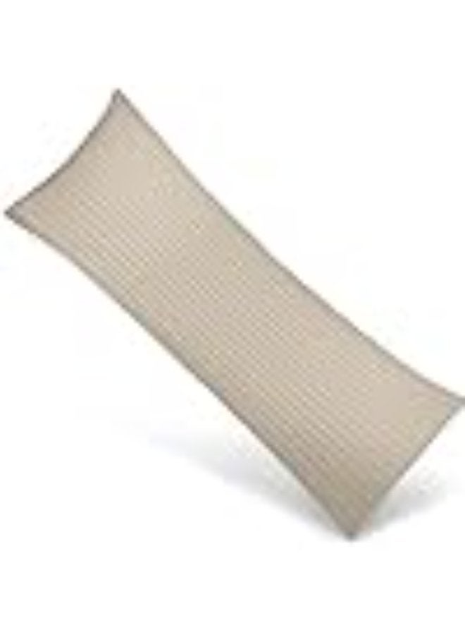 PAUL SODA Full Body 1cm Stripe Long Pillow, Luxury & Soft Down Alternative Pillow for Adults, Ideal for Side Sleepers, 100% Polyester 85GSM Microfiber, 45x120 cm, Stone