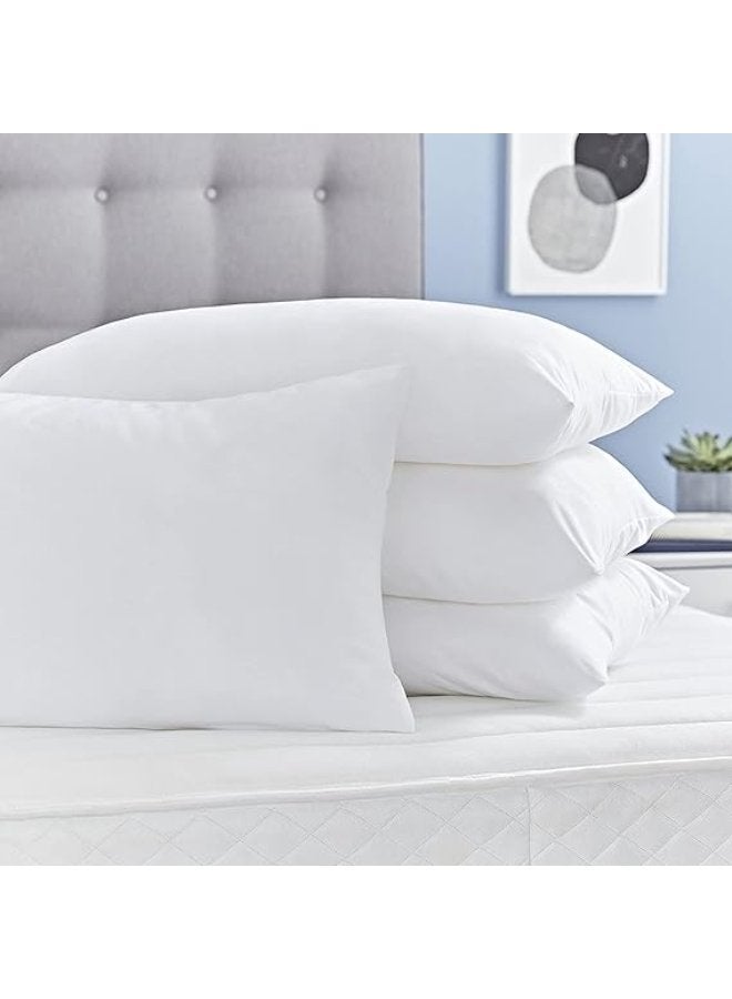 PAUL SODA PACK OF 4 - Pressed Pillow - Size 48 cm X 70 cm, Outer Cover: 100% Microfiber Filling: 700grams Hollow Fiber Soft Feel,Color: White