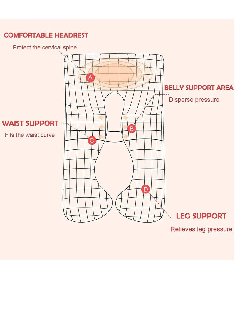 Pregnancy Pillow U Shaped Full Body Pillow Comfort for Sleeping Elevating Legs Supporting Back and Belly Side Front Stomach for Maternity Use Maternity Pillow Pregnancy Pillow Body Support