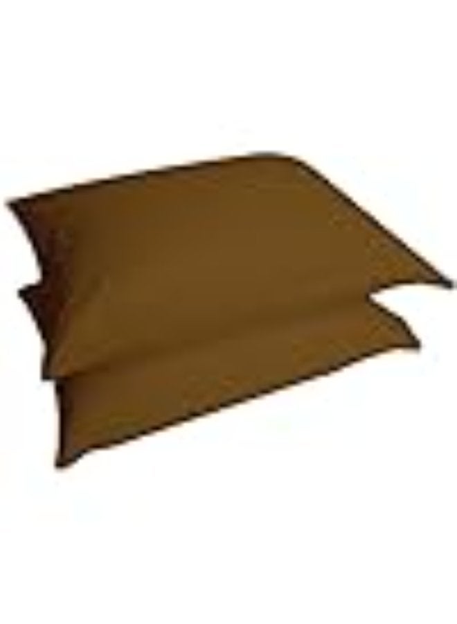 PAUL SODA EMPORIA Hotel Linen Standard Pillowcase 2Pc Set , 100% Cotton 250Tc Sateen Plain, Size: 50X75Cm , Bronze