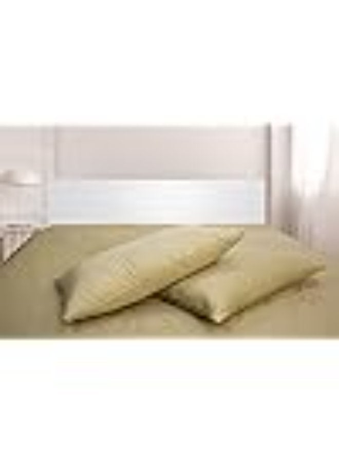 PAUL SODA Standard Pillowcase 2pc Set , 100% Cotton 250Tc Sateen 1cm Stripe, Size: 50x75cm, Bronze