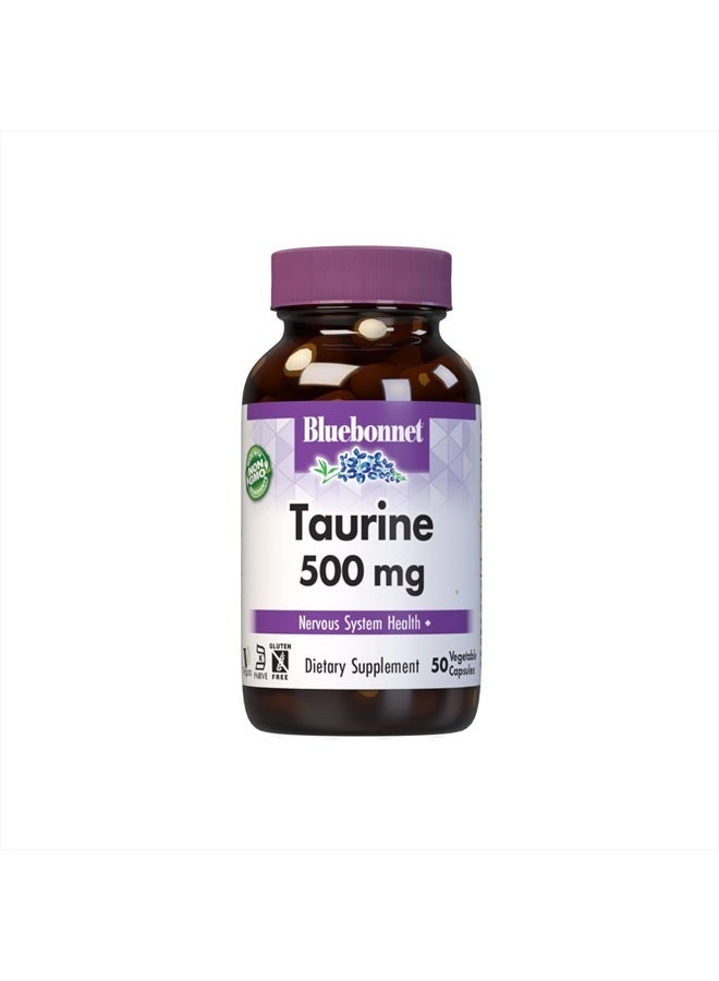 Taurine 500 mg Vitamin Capsules, 50 Count