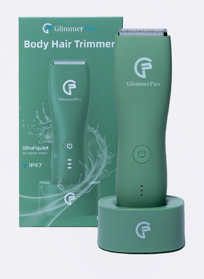 Body Hair Trimmer, Powerful Low Noise Washable Design With Charging Base Safe For Sensitive Areas