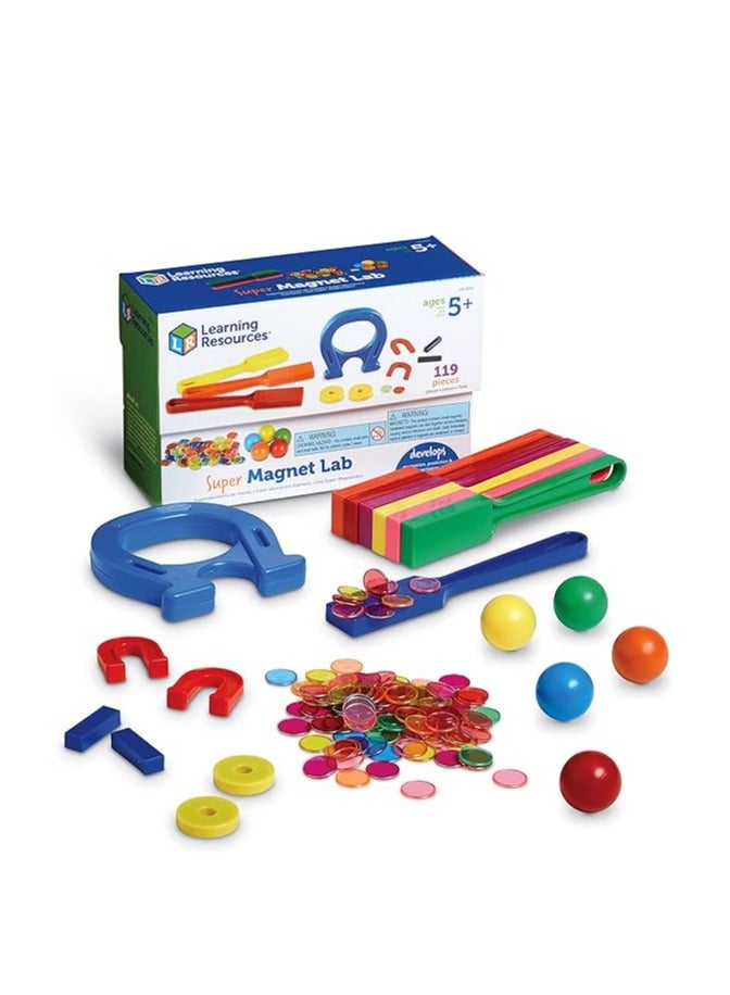 Super Magnet Lab Kit STEM Toy Critical Thinking 119 Pieces Ages 5+ Multi Color