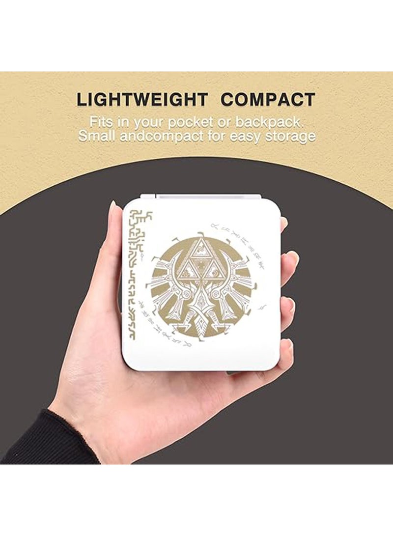 Game Card Case for Switch Lite/Switch/Switch OLED, Gold Kingdom Medallion Design Switch Game Cartridge Memory Card Portable Storage with 12 Game Card Slots and 12 Micro SD Card Slots-White