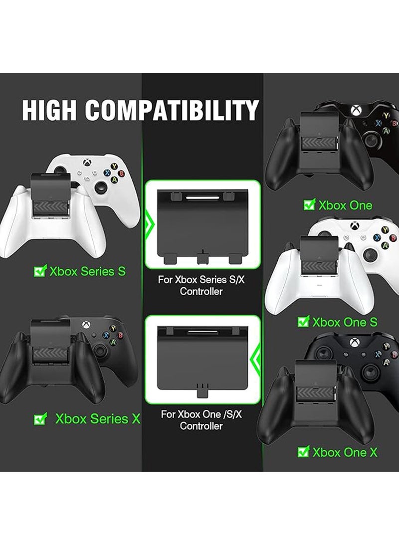 Xbox One Batteries and Chargers, Xbox battery Controller Charger Station for Xbox Series X/S/Xbox One/One X/One S/One Elite,Charging Dock with 2 x 800mAh Rechargeable Battery and 4 Covers