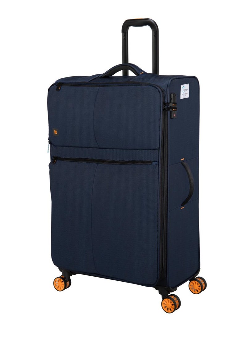 it luggage Lykke, Unisex ECO Polyester Material Soft Case Luggage, 8 x 360 degree Spinner Wheels, Expandable Trolley Bag, Telescopic Handle, TSA Type lock, 12-2644E08, Size 26 inches, Color Navy