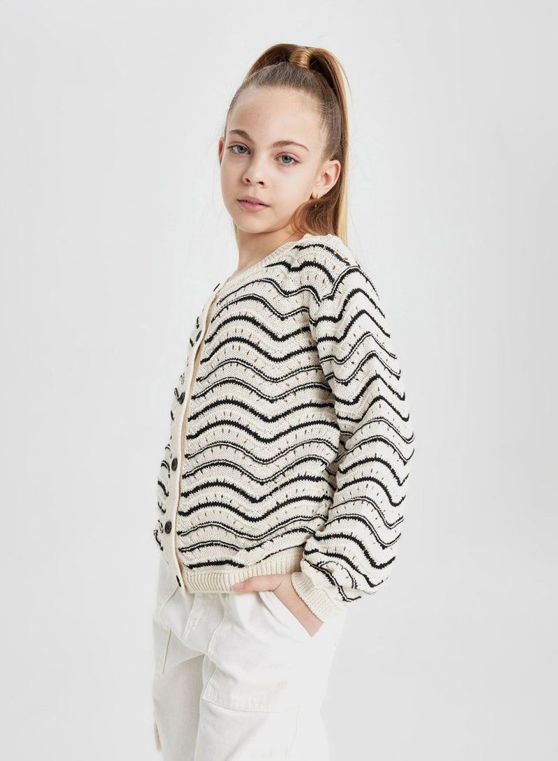 Regular Fit Crew Neck Cardigan