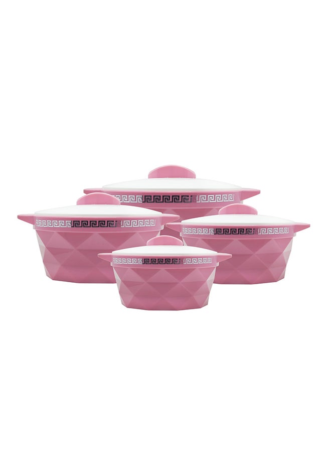 SELVEL Giving shape to life! DIAMOND CASSEROLE 4 PC Set (1000/1500/2000/3000 ML) PINK