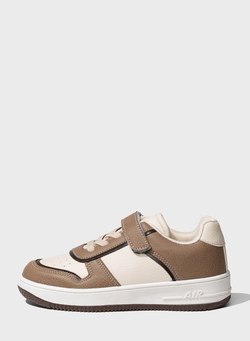Girl Faux Leather High Sole Sneaker