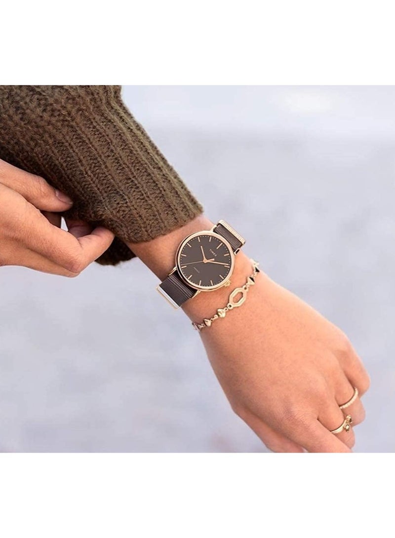 Timex Brass Analog Women's Watch With Fabric Band TW2R48900