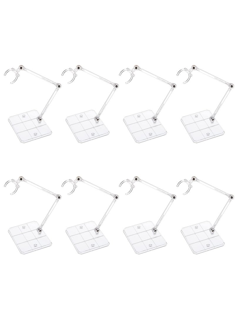 8Pcs Action Figure Stand Assembly Action Figure Display Holder Base Doll Model Support Stand for 6 inch Action Figures or Effects Clear 1/144 HG/RG Figure Model Toy