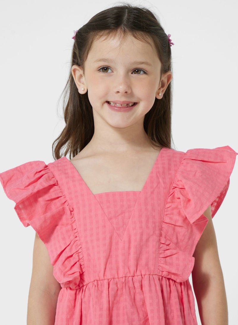 Youth Gingham Ruffle Dress