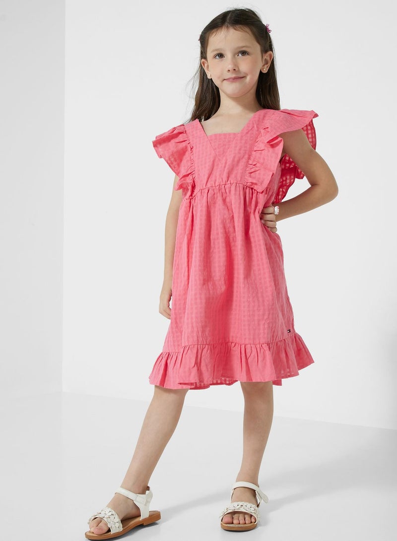 Youth Gingham Ruffle Dress