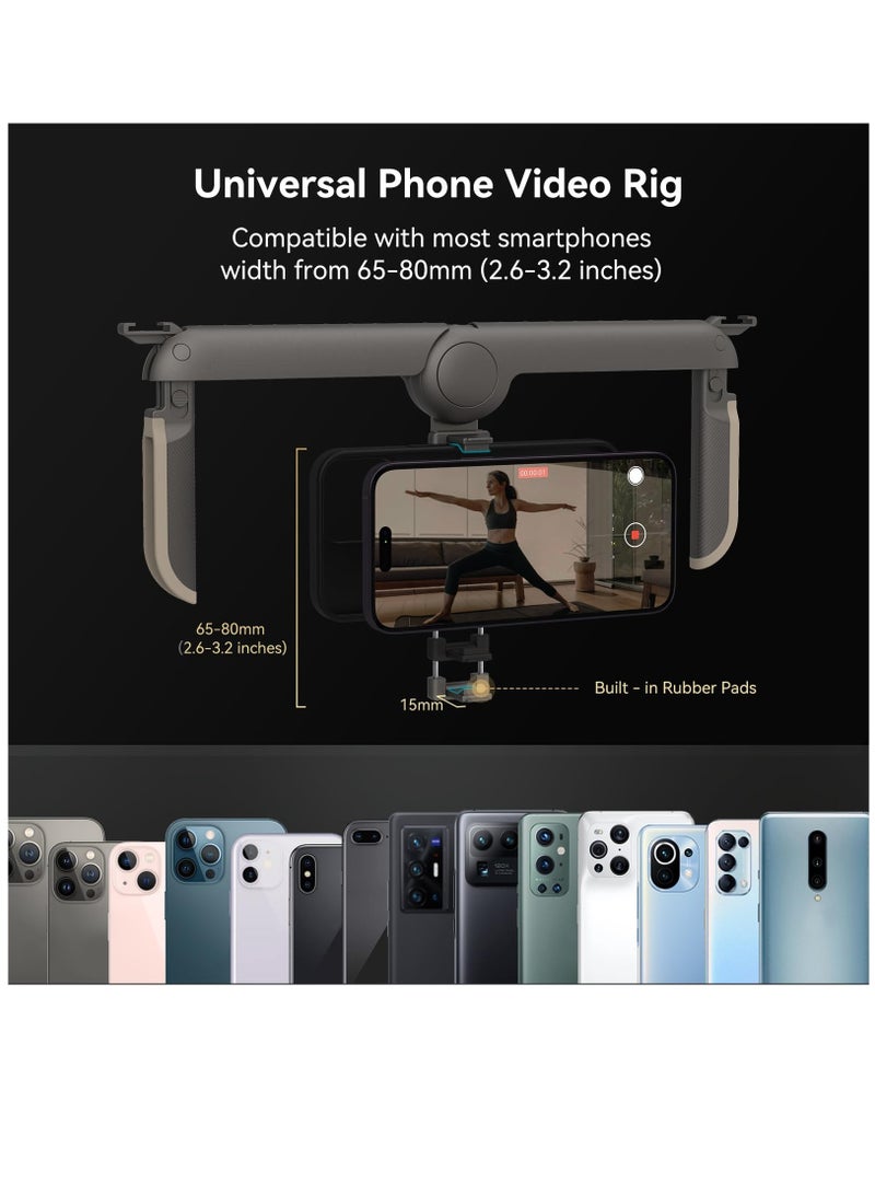 P20 Foldable Universal Phone Cage, Smartphone Video Rig Filmmaking Vlogging Case Stabilizer for Videomaker Video-grapher for iPhone 15 14 13 for Samsung and Other Android Phones, 4047