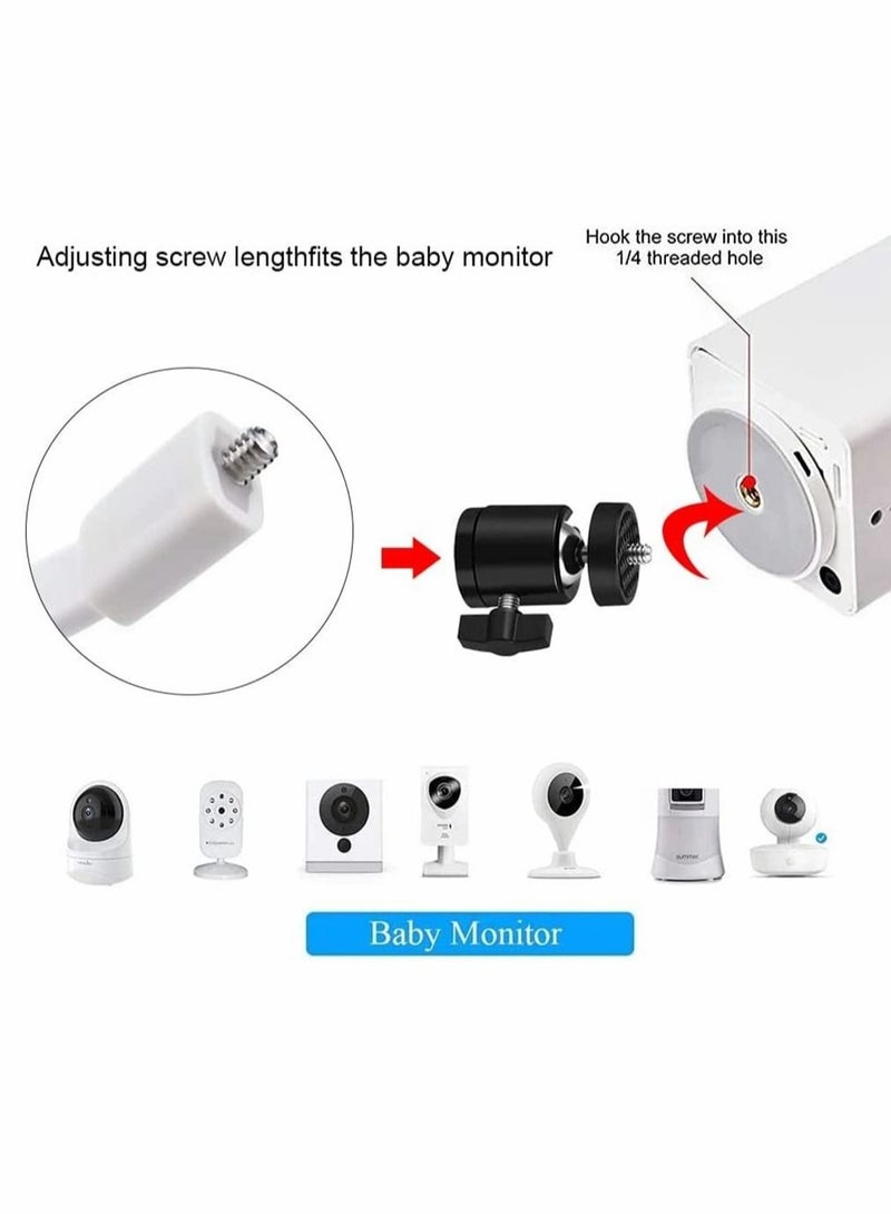 Universal Baby Monitor Wall Mount, Infant Baby Camera Holder, Baby Monitor Shelf, Baby Camera Stand for Crib Nursery Compatible with Most Baby Monitors, Versatile Twist Mount Without Tools (White)