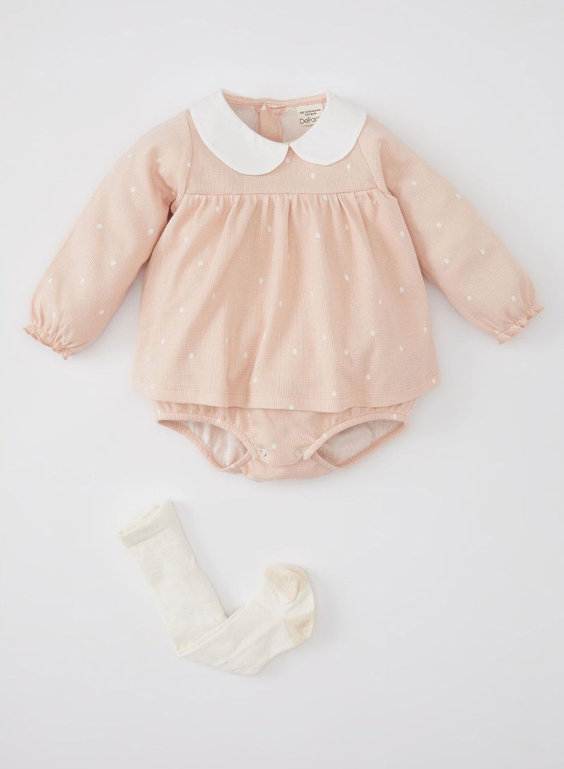 Baby Girl Newborn Polka Dot  Dress Socks 2 Piece S