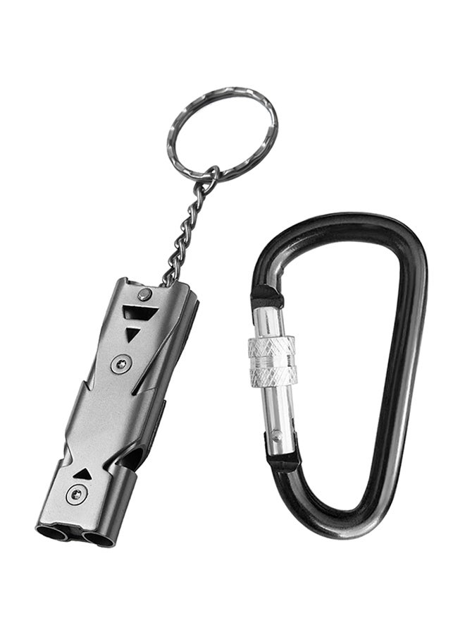 2-Piece Camping Emergency Whistle And Carabiner