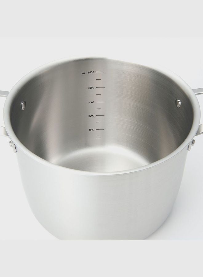 Stainless Aluminium 3-Layer Steel Two-Handed Pan, W 33 x 17 cm, 6.0 L, Silver