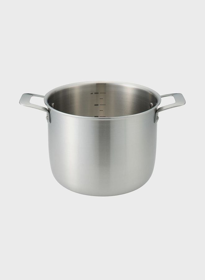 Stainless Aluminium 3-Layer Steel Two-Handed Pan, W 33 x 17 cm, 6.0 L, Silver