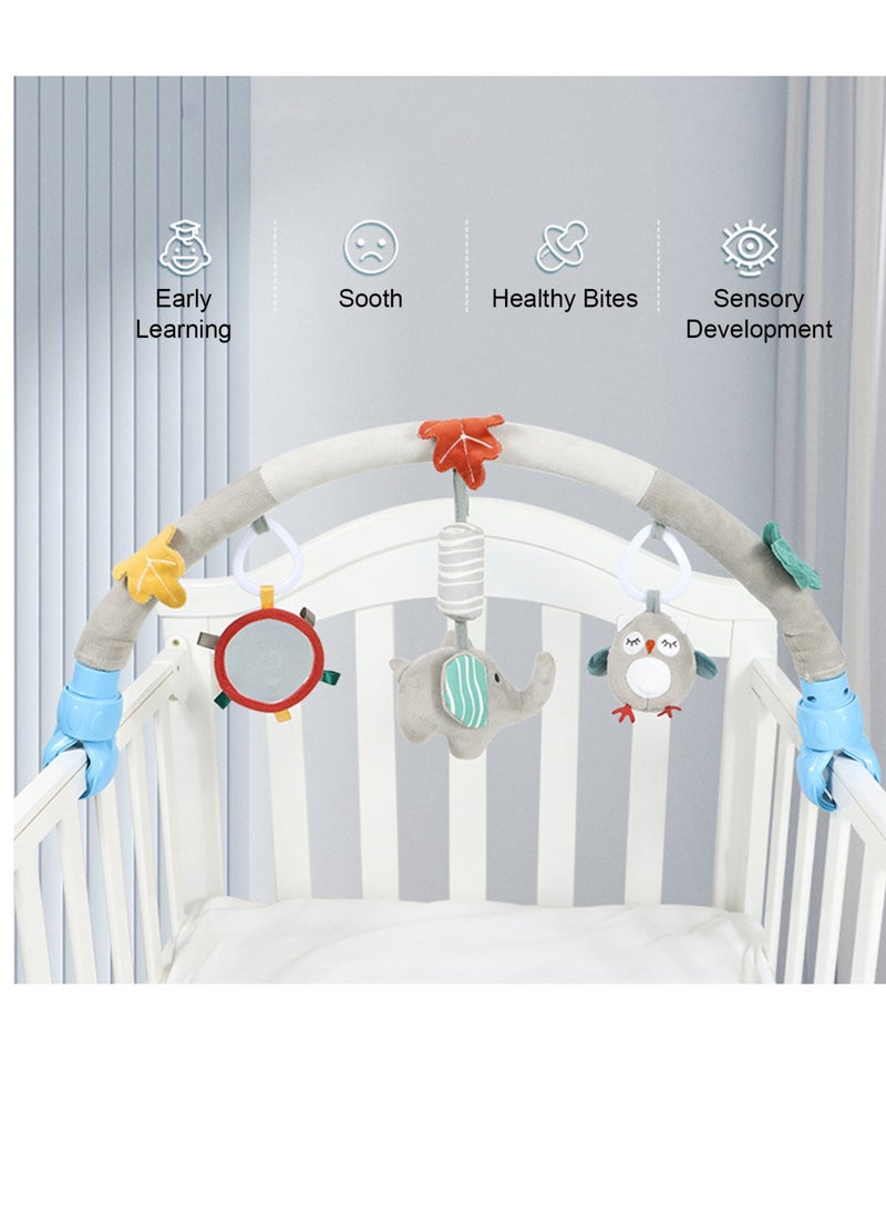 Baby Crib Clip Plush Toy Pendant, Baby Stroller Hanging Elephant Animal