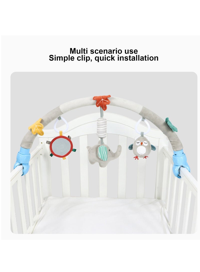 Baby Crib Clip Plush Toy Pendant, Baby Stroller Hanging Elephant Animal