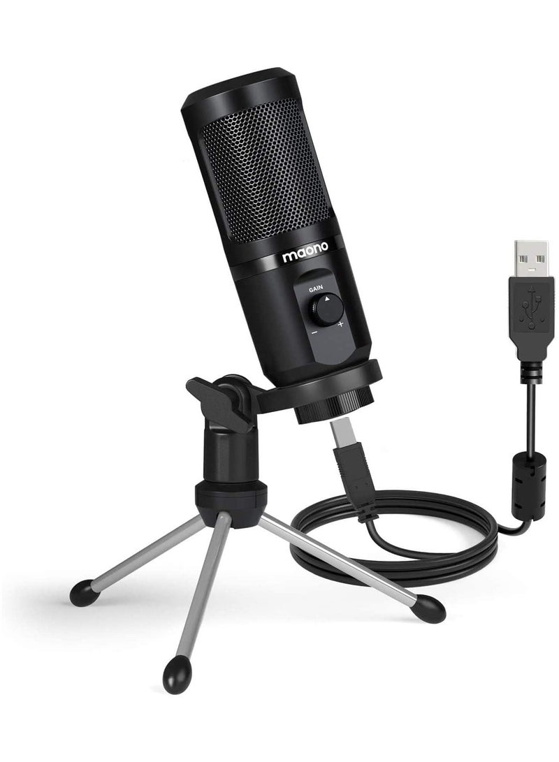 MAONO AU-PM461TR USB Gaming Microphone with Mic Gain - Black