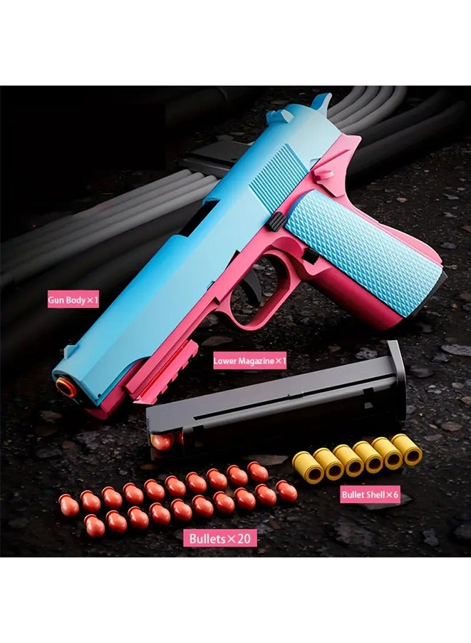 Soft Bullet Pistol Gun with Continuous Shooting,Short Position Suspension Mode, and Pull Back Action - for Kids Soft Clip Pistol Toy Gun Gift(cyberpunk)