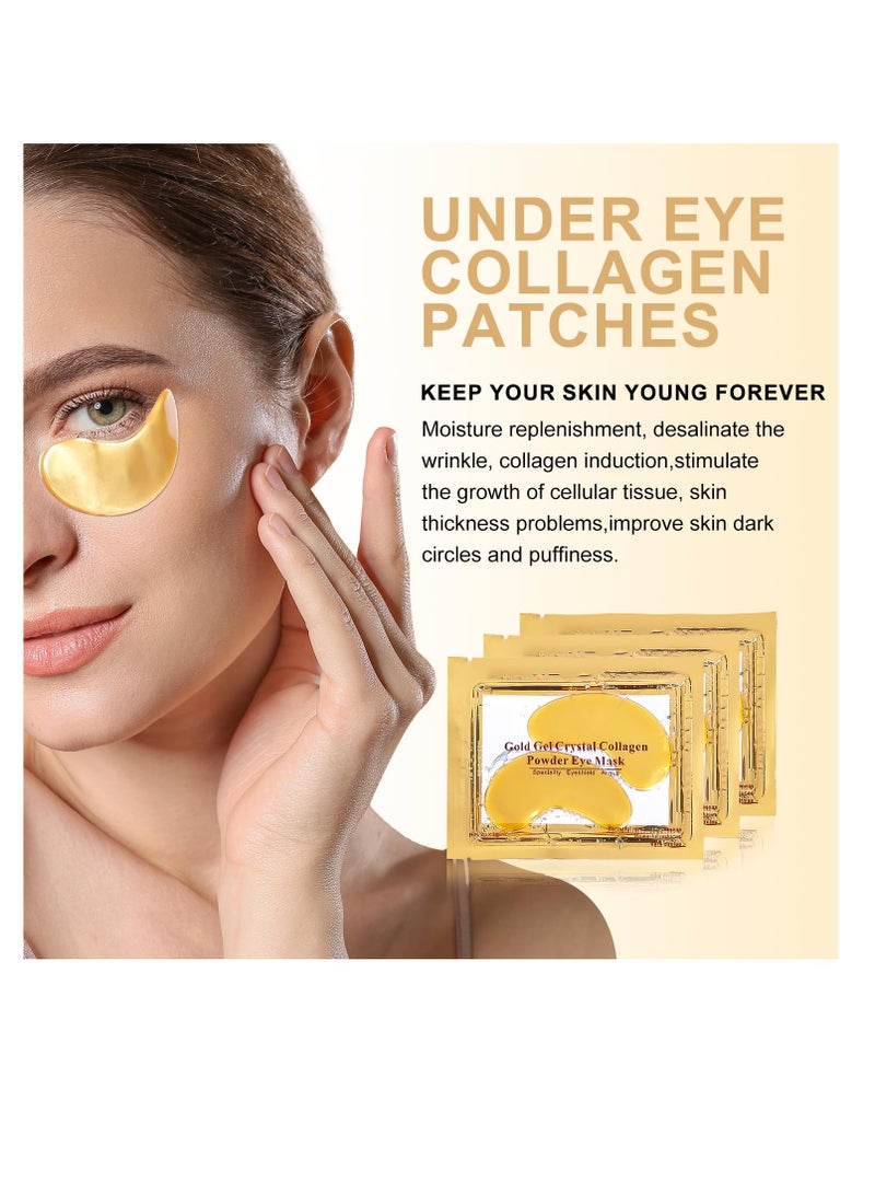 NIYET 30 Pairs Under Eye Collagen Patches, Gold Moisturizing Under Eye Mask, Under Eye Gel Pads for dark circles and puffiness