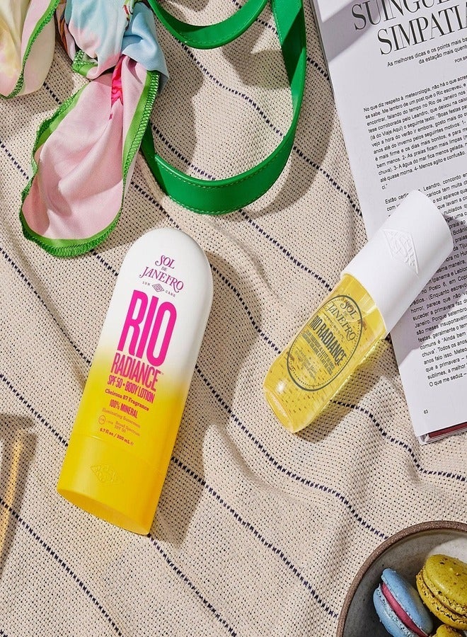 Sol de Janeiro Rio Radiance Beach Day Bundle - Complete Skincare Set for Glowing, Soft Skin with Tropical Fragrances, Hydration